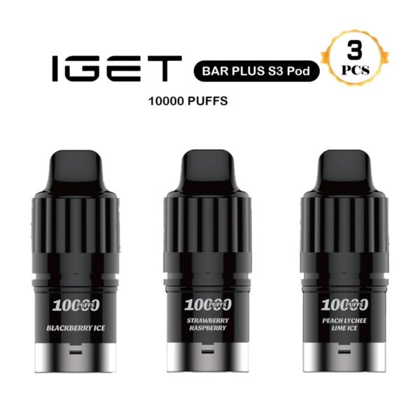 3 PCS IGET Bar Plus S3 Pod (10000 Puffs)