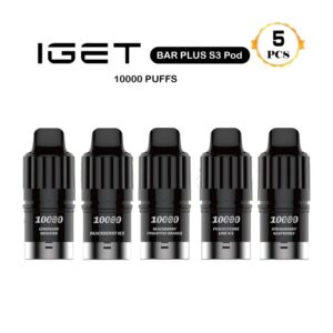 5 PCS IGET Bar Plus S3 Pod （10000 Puffs）